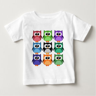 Cute! - Rainbow of Colorful Owls Baby T-Shirt