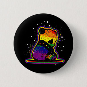 Cute Rainbow Panda Funny Heart Rainbow Lgbt Pride Button