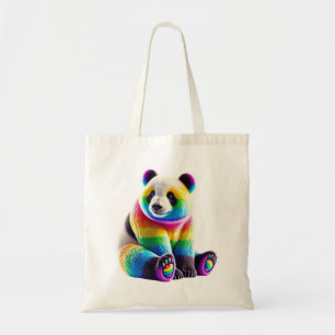 Cute Rainbow Panda Tote Bag
