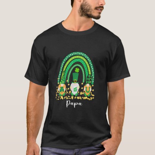 Cute Rainbow Papa Gnome St Patricks Day Matching F T_Shirt