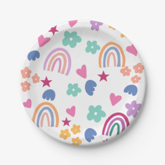 Cute Rainbow Paper Plates