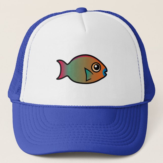 Cute Rainbow Parrotfish Trucker Hat (Front)