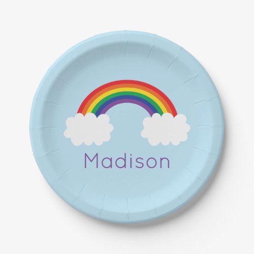 Cute Rainbow Party Paper Plates