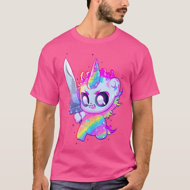 Cute Rainbow Party Unicorn Edm Dj T-Shirt (Front)