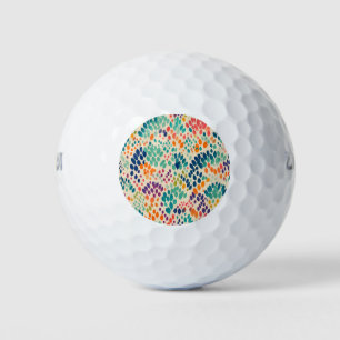 Cute Rainbow Pastel Stamp Floral Pattern Golf Balls