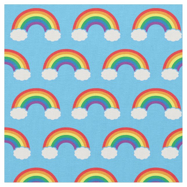 Cute Rainbow Pattern Fabric (Close Up)