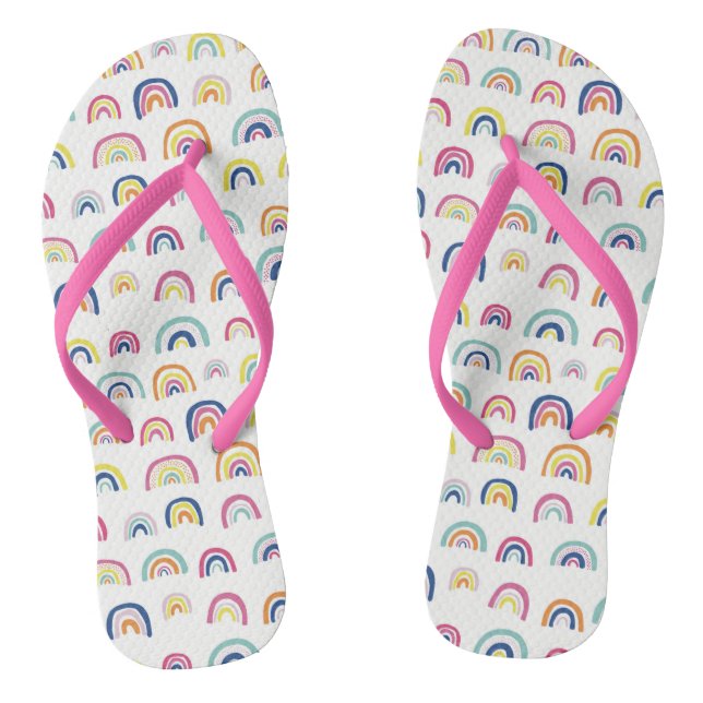 Cute Rainbow Pattern Flip Flops (Footbed)