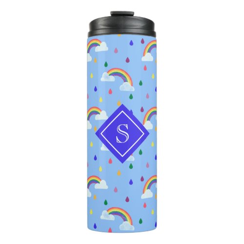 Cute Rainbow Pattern Girly Personalized Thermal Tumbler