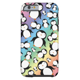 Cute rainbow penguin pattern tough iPhone 6 case