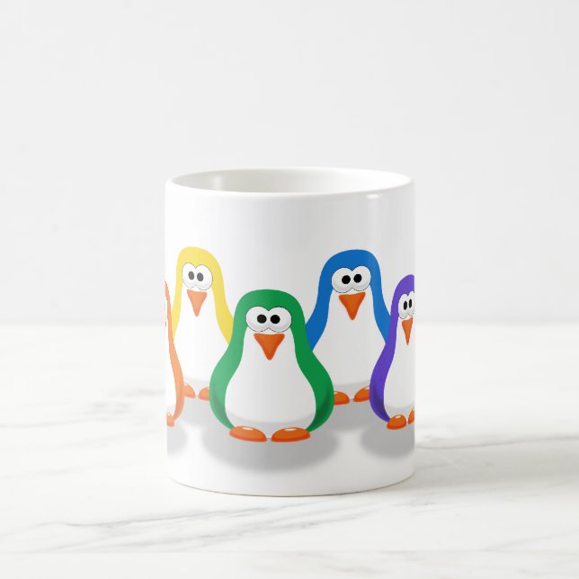 Cute Rainbow Penguins Mug (Center)
