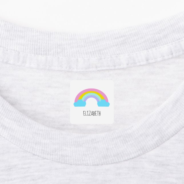 Cute Rainbow Personalized Kids' Labels (Affixed)