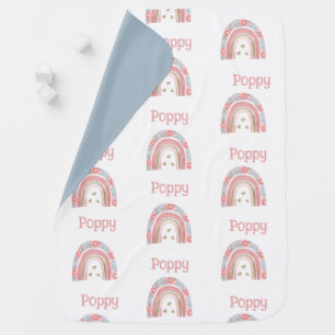 Cute rainbow personalized name baby blanket
