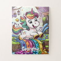 Cute Rainbow Personalized Unicorn Kids