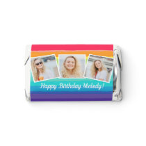 Cute Rainbow Photo Collage Custom Birthday Party Hershey's Miniatures