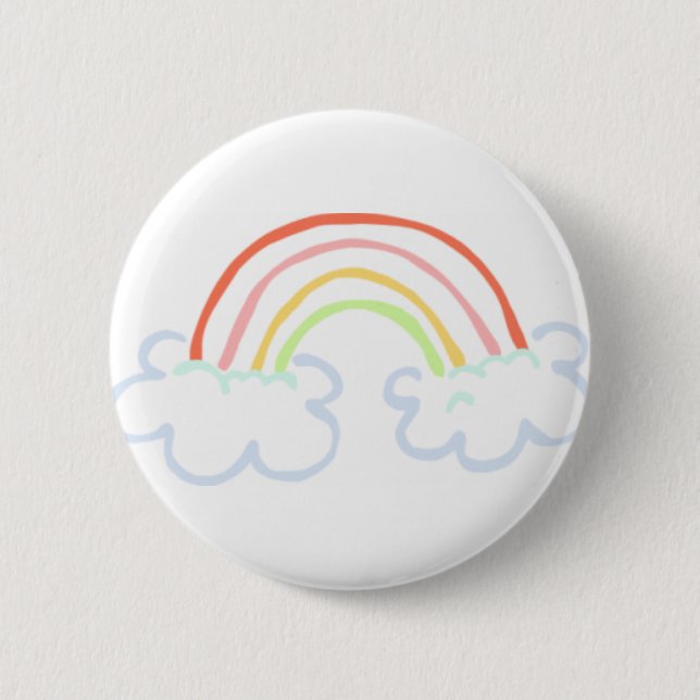 Cute Rainbow Pinback Button (Front)