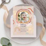 Cute Rainbow Pink Birthday Invitation<br><div class="desc">Cute Rainbow Pink Birthday</div>