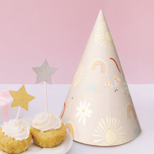 Cute Rainbow Pink Birthday Party Hat