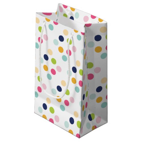 Cute Rainbow Polka Dots Birthday Confetti Pattern Small Gift Bag