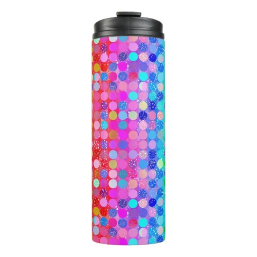 Cute Rainbow Polka Dots Colorful Patterns Thermal Tumbler