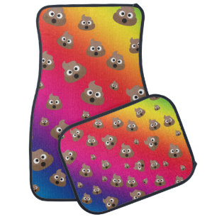 Cute Rainbow Poop Emoji Pattern Car Floor Mat