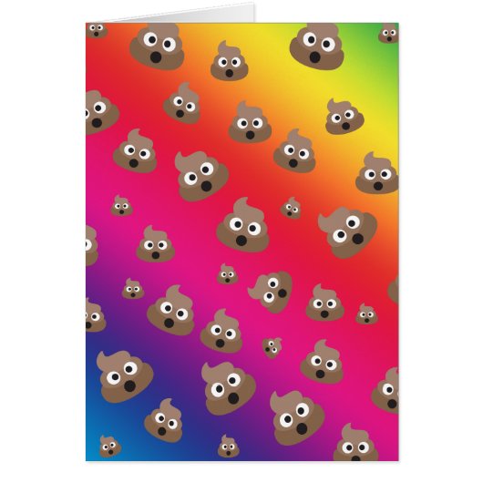 Cute Rainbow Poop Emoji Pattern Cards (Front)