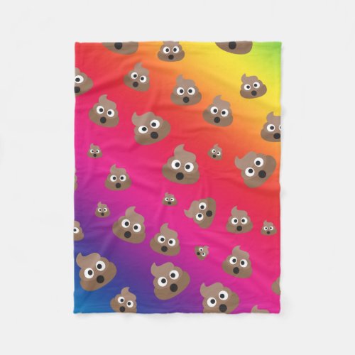 Cute Rainbow Poop Emoji Pattern Fleece Blanket