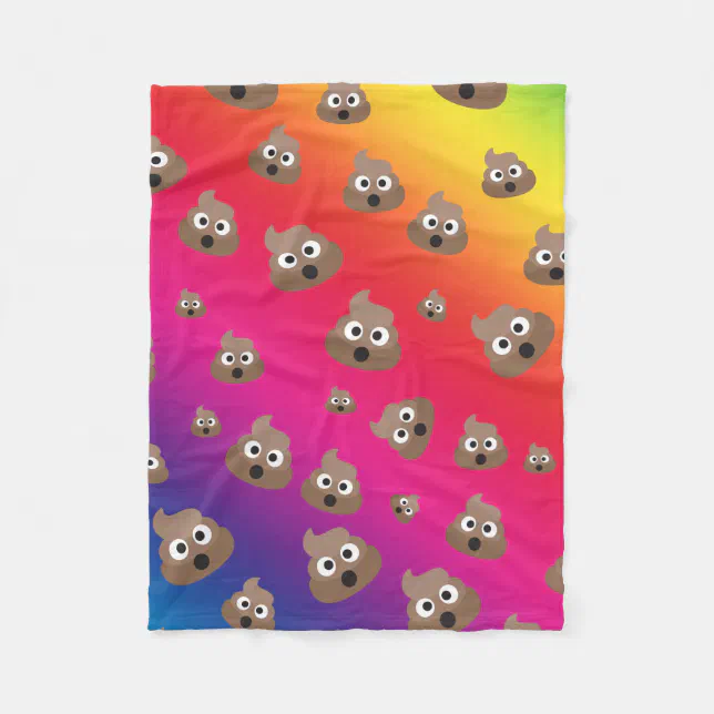 Cute Rainbow Poop Emoji Pattern Fleece Blanket Zazzle