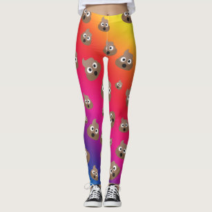 Juniors Rainbow Emoji Poop Leggings