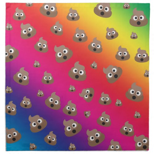 Cute Rainbow Poop Emoji Pattern Napkin