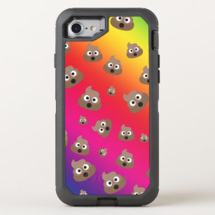 Cute Rainbow Poop Emoji Pattern OtterBox Defender iPhone SE/8/7 Case