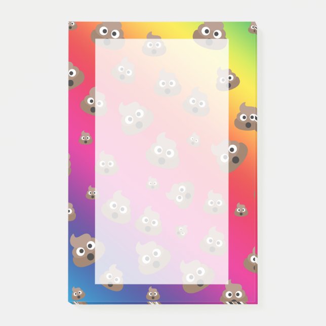 Cute Rainbow Poop Emoji Pattern Post-it Notes (Front)