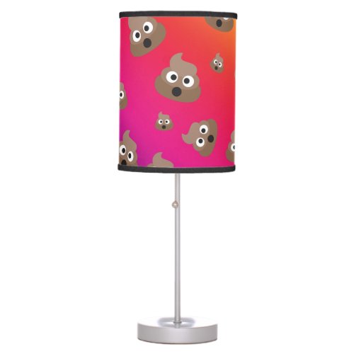 Cute Rainbow Poop Emoji Pattern Table Lamp