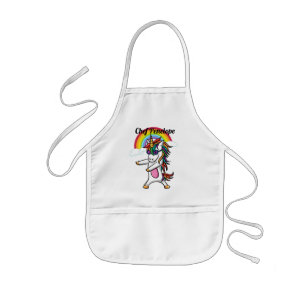 Cute Rainbow Pretty Dancing Unicorn Kids' Apron