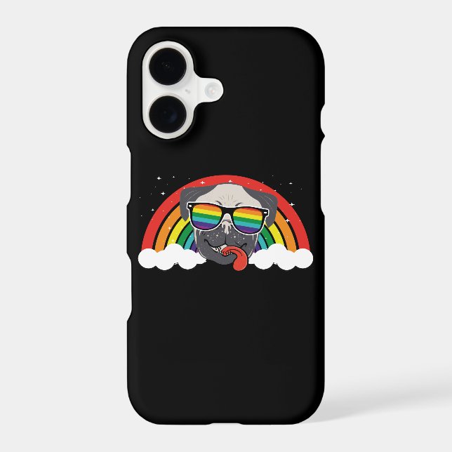Cute Rainbow Pug Iphone Case (Back)