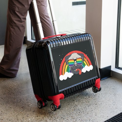 Cute Rainbow Pug Luggage