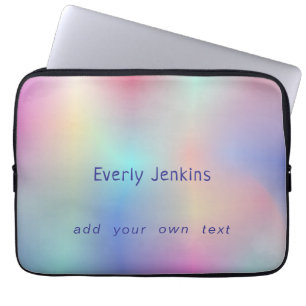cute rainbow shiny ombre multicolor laptop sleeve