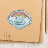 Cute Rainbow Sparkles Nature Is Magical Witchy Patch (On Folder)