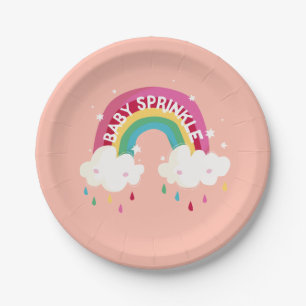 Cute Rainbow Sprinkle Baby Shower Paper Plates