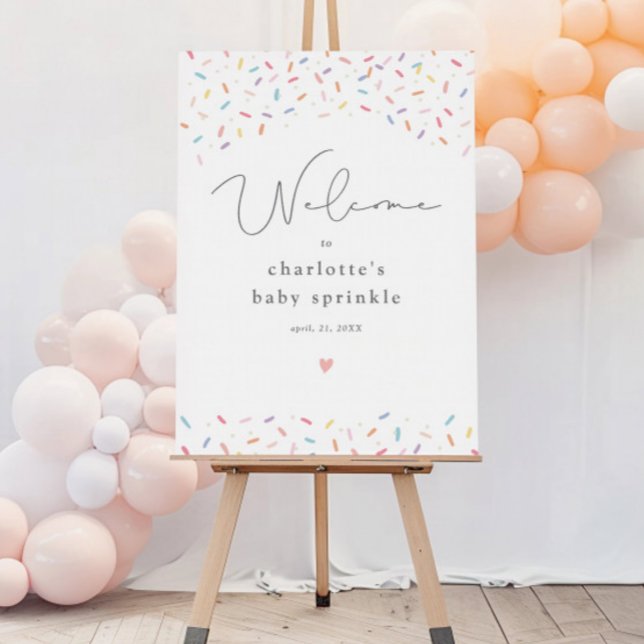 Cute Rainbow Sprinkles Baby Shower Welcome Foam Board (Cute rainbow sprinkle baby shower welcome sign.)
