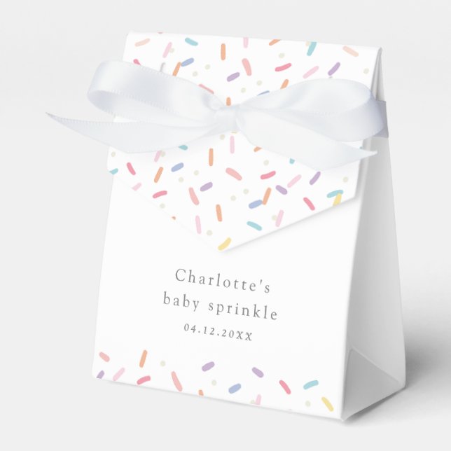 Cute Rainbow Sprinkles Baby Sprinkle Shower Favor Boxes (Front Side)
