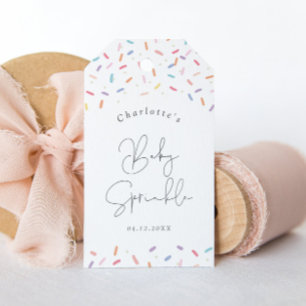 Cute Rainbow Sprinkles Baby Sprinkle Shower Favor Gift Tags