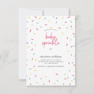 Cute Rainbow Sprinkles Baby Sprinkle Shower Invitation