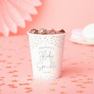 Cute Rainbow Sprinkles Baby Sprinkle Shower Paper Cups