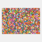 Cute Rainbow Sprinkles Candy Bakery Food Pattern Wrapping Paper Sheets (Front 3)