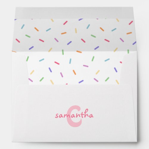 Cute Rainbow Sprinkles Envelope