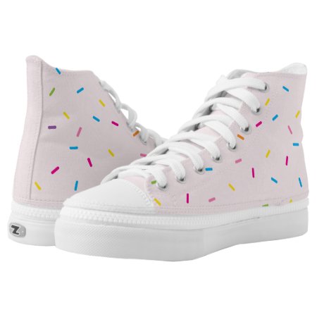 Cute Rainbow Sprinkles Modern Colorful Fun Bright High-top Sneakers