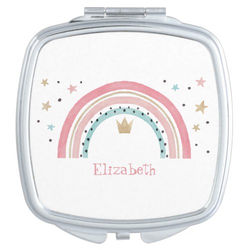 Cute Rainbow Stars Compact Mirror