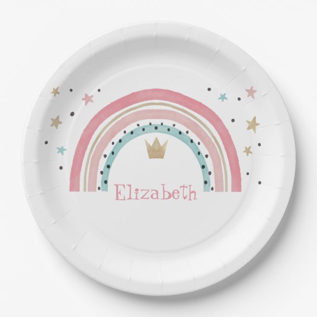 Cute Rainbow Stars   Paper Plates (Front)