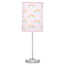 Cute Rainbow stars pink soft pastel colors baby Table Lamp