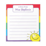 Cute Rainbow Stripe And Sunshine From Teacher Notepad